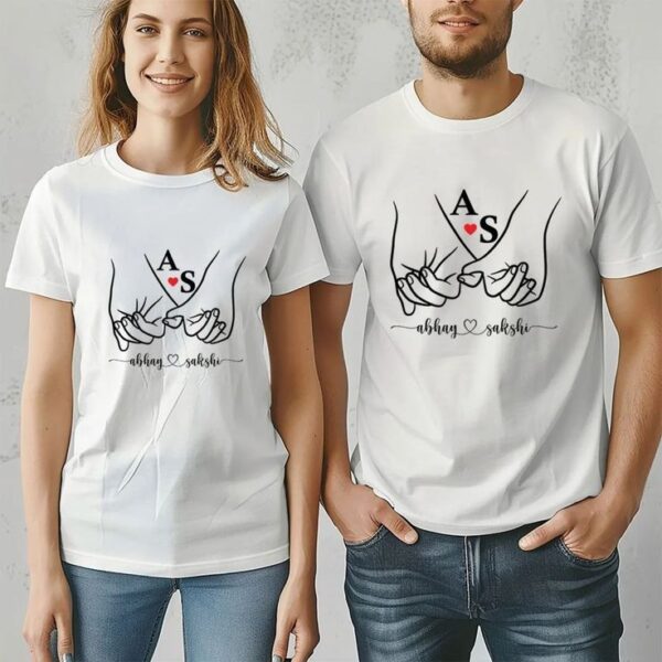 Customized Couple Image T-Shirt